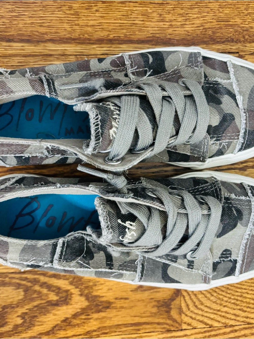 Blowfish Camo Slip-On Sneakers in Olive Gray